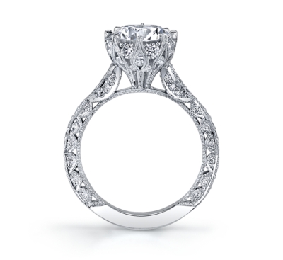 Tacori Platinum Diamond Engagement Ring Setting 7/8 Cttw.