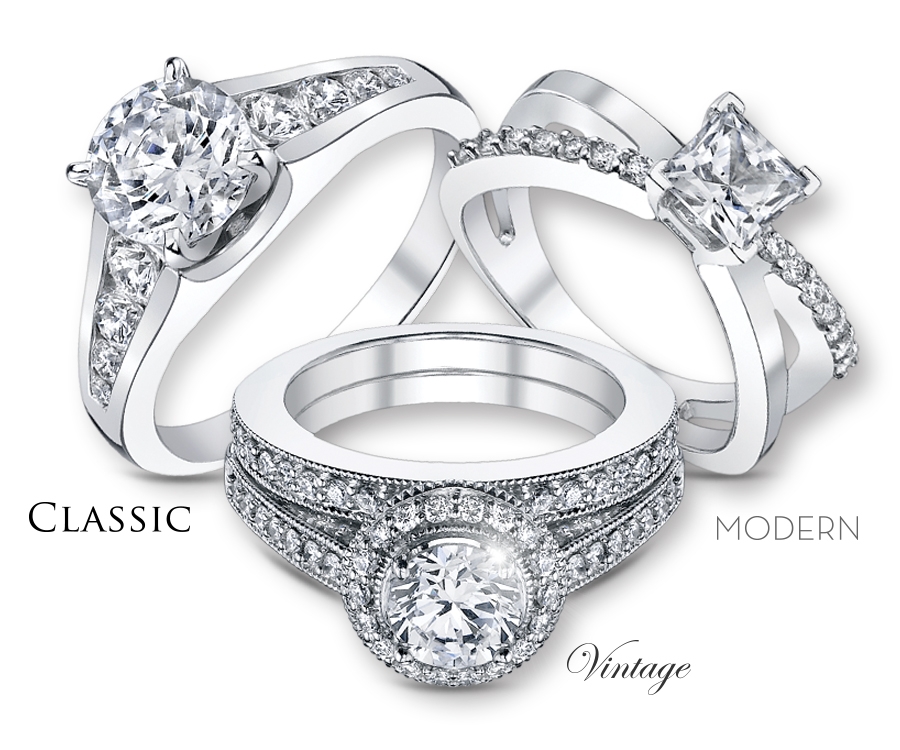 Engagement Ring In Vintage Or Modern Or Classic Style