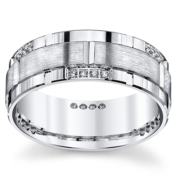 Gravure 14K White Gold Diamond Wedding Band 1/5 CTW