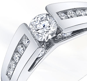 Engagement Ring With Tension Setting