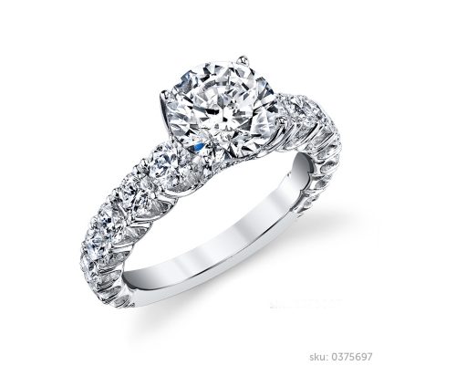 Solitaire engagement ring with side stones sale