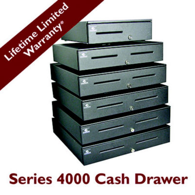 24V Black APG JB320-BL1816-C Heavy-Duty Painted-Front Cash Drawer with MultiPRO 320 Interface 18 x 4.2 x 16.7 