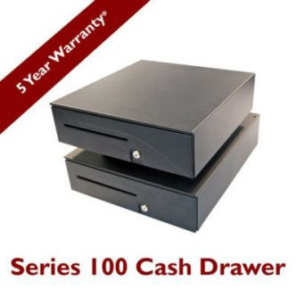 APG, S100, HEAVY DUTY CASH DRAWER, MULTIPRO 24V, BLACK, 16X19.5, ADJUSTABLE DUAL MEDIA SLOTS, FIXED 5X5 TILL, REQUIRES CABLE