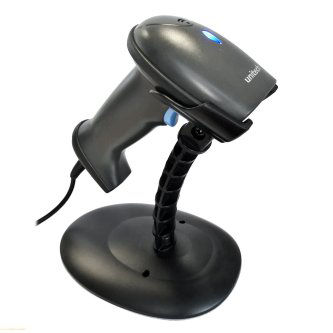 UNITECH, MS836 BARCODE SCANNER, LASER, USB CABLE AND STAND