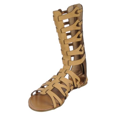 Bamboo Sawyer-03 Chestnut Womens Flat Gladiator Sandal | Shiekh Shoes