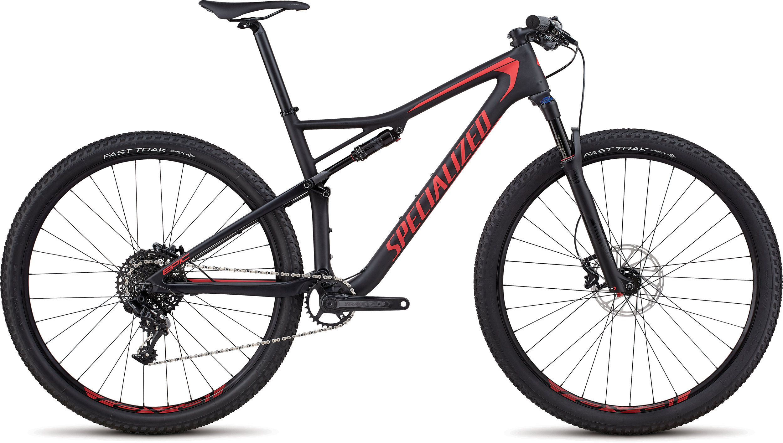 black and red specialized mountain bike