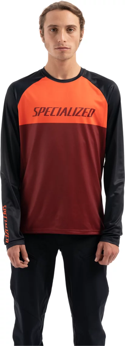 Demo Pro Long Sleeve Jersey Rocket Red Crimson Block S Jerseys Trikots TheFlow.bike