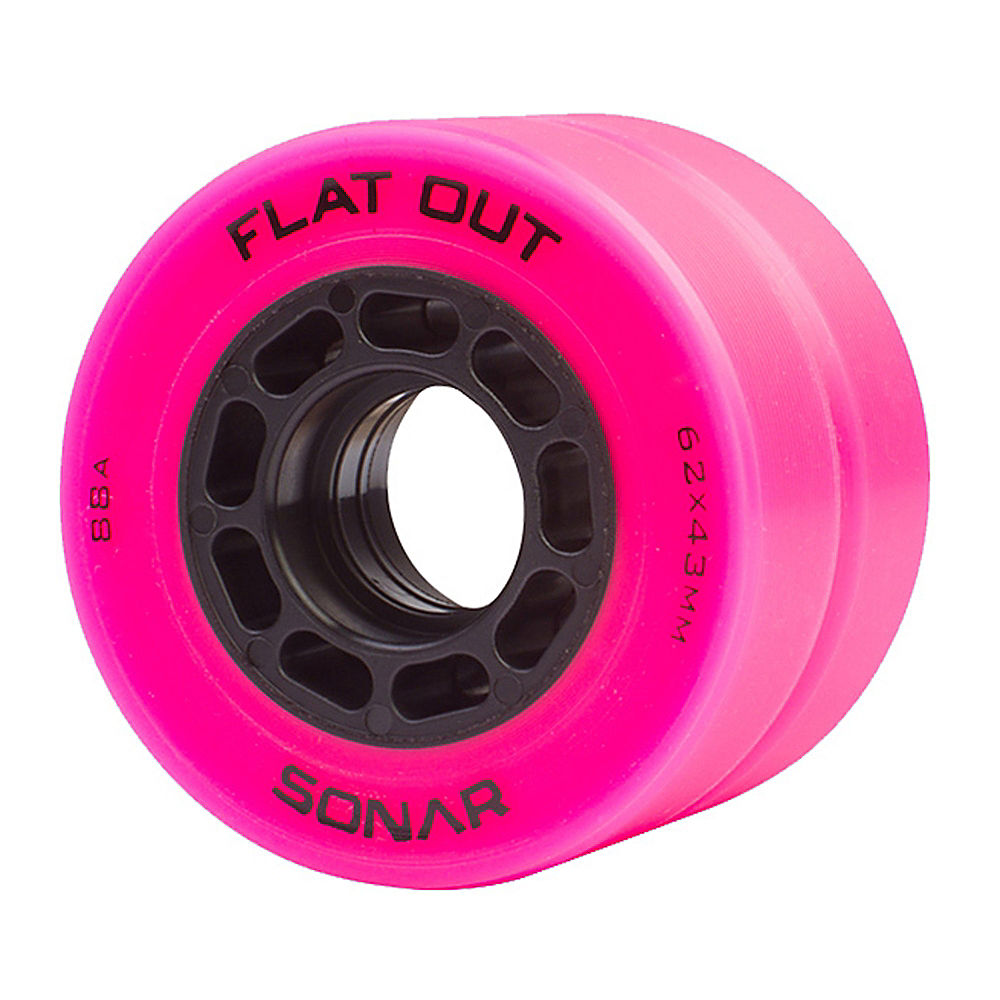Radar Flat Out Roller Skate Wheels 4 Pack 2014 62mm 88A Pink New