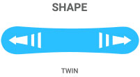 Shape: Twin - symmetrical allowing rider to ride regular or switch