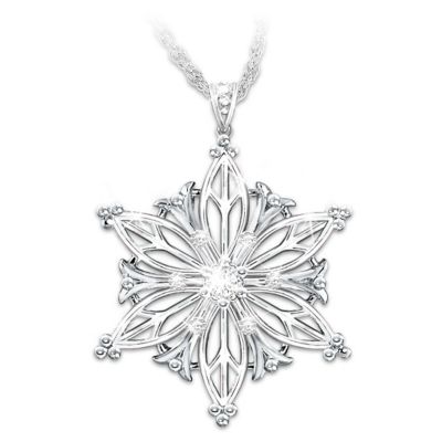 Unique As A Snowflake: Solid Sterling Silver Pendant With A Genuine ...