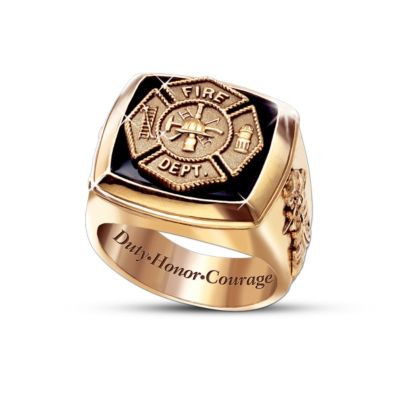 Maltese Cross Gold Firemen Ring