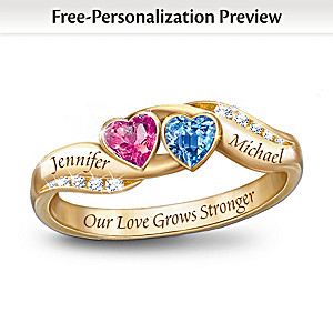 "Love's Journey" Personalized Couples Ring