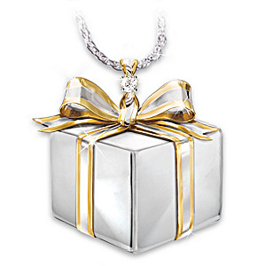 Daughter-In-Law Gift-Box-Shaped Diamond Pendant