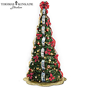 First-Ever Thomas Kinkade Pre-Lit Pull-Up Christmas Tree