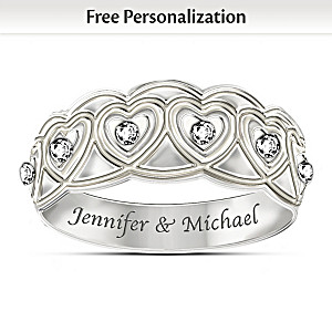 Hearts Full Of Diamonds Personalized Eternity Ring