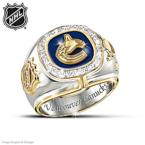 NHL&reg;-Licensed Vancouver Canucks&reg; 10-Diamond Ring