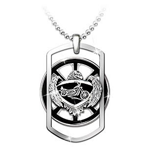 "Ride Forever" Motorcycle Spinning Pendant Necklace