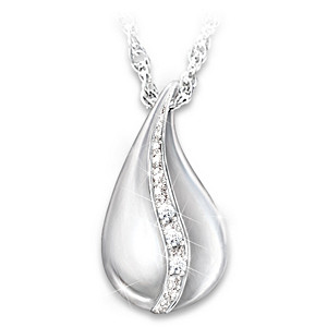 Remembrance Sterling Silver Diamond Pendant Necklace