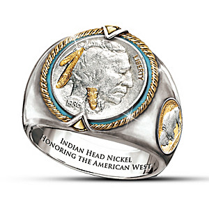 Indian Head Nickel Men's Sterling Silver Ring