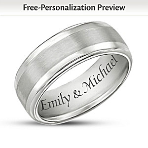 Personalized Wedding Band-Style Tungsten Men's Ring