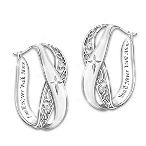 "Pure Faith" Solid Sterling Silver and Diamond Earrings