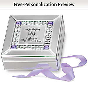 Birthstone Mirrored Daughter Music Box With Engraved Name