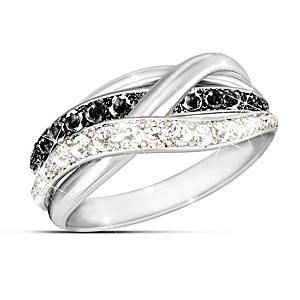 Black and White Diamond Ring Size 11