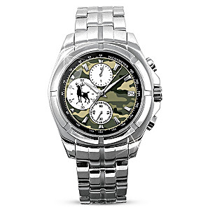 "Crossing Paths" Men's Chronograph Watch With Camo Face