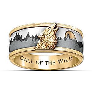 Call Of The Wild 24K Gold Ion-Plated Men's Spinning Ring