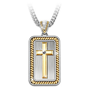 "Strength In God" Men's Cross Pendant Necklace