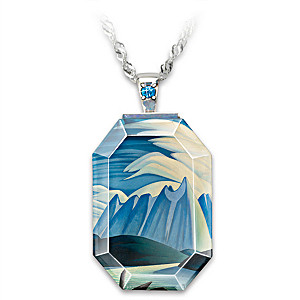 Lawren Harris "Lake And Mountains" Crystal Pendant Necklace