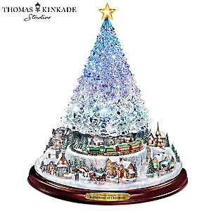 Thomas Kinkade Christmas Tree With Lights, Motion And Music