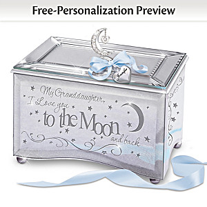 "Granddaughter, I Love You To The Moon" Music Box With Name