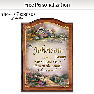 Thomas Kinkade "Forever Family" Welcome Sign With Your Name