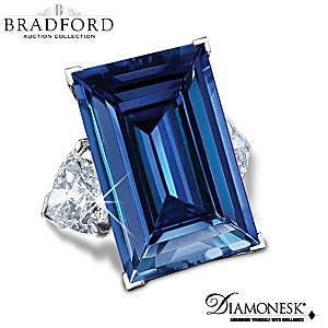 "The American Dream" Diamonesk Simulated Blue Sapphire Ring
