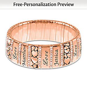 "Mom's Family Of Love" Personalized Copper Bracelet