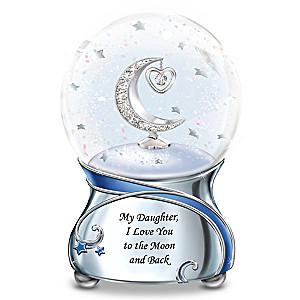 Daughter, Love You To The Moon Musical Glitter Globe