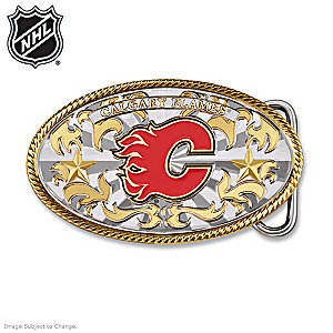 Calgary Flames&reg; 20K Gold-Plated Belt Buckle