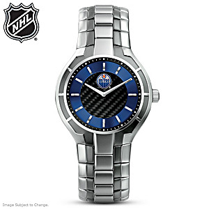 NHL&reg;-Licensed Edmonton Oilers&reg; Carbon Fiber Watch