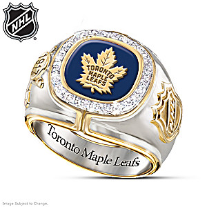 Toronto Maple Leafs&reg; Sterling Silver Men's Diamond Ring