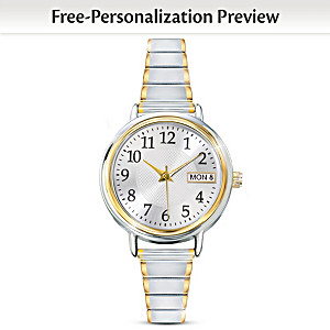 "Classic Daytimer" Women's Watch With Engraved Initials