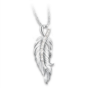 "When Angels Are Near" Diamond Remembrance Necklace