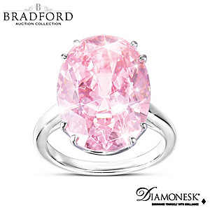 "Majestic Pink" Diamonesk Simulated Pink Diamond Ring
