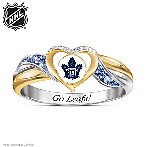 Maple Leafs&reg; Pride Ring With Team-Colour Crystals