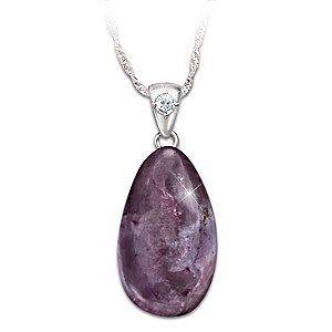 Jewels Of Nature Amethyst Sterling Silver Pendant Necklace