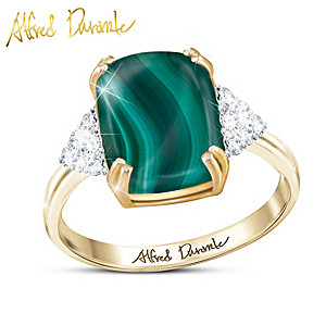 Alfred Durante Majestic Malachite And Diamond Women's Ring