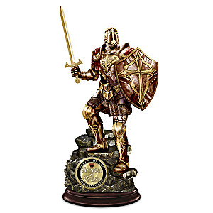 Armour Of God Cold-Cast Bronze Sculpture With Challenge Coin