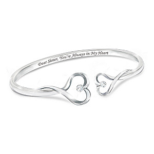 "Sisters Forever" Engraved Swarovski Crystal Bracelet