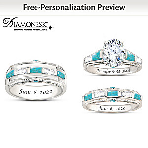 "Sacred Promise" His & Hers Personalized Wedding Rings
