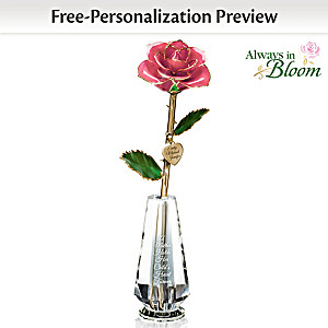 Preserved Rose Centrepiece With Personalized Charm For Mom